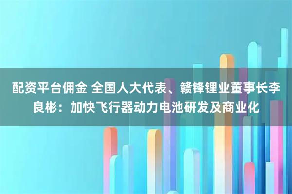 配资平台佣金 全国人大代表、赣锋锂业董事长李良彬:加快飞行器动力电池研发及商业化