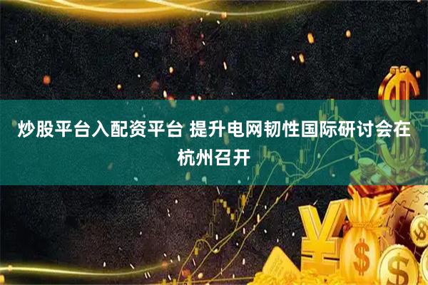 炒股平台入配资平台 提升电网韧性国际研讨会在杭州召开